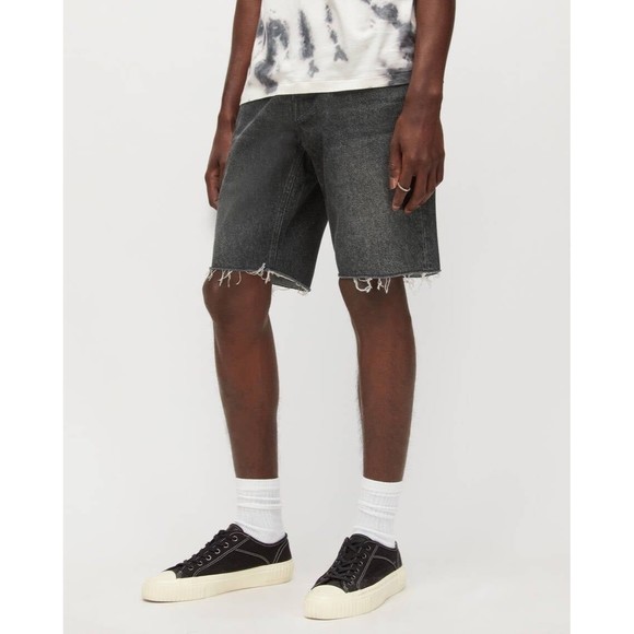 All Saints black Switch Denim Shorts - Picture 3 of 6